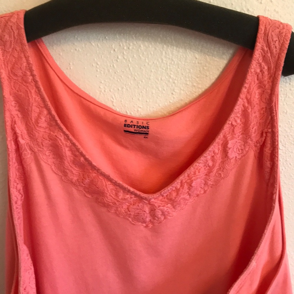 61) 🧡BASIC EDITIONS Coral t-tank $firm$ - Picture 1 of 6
